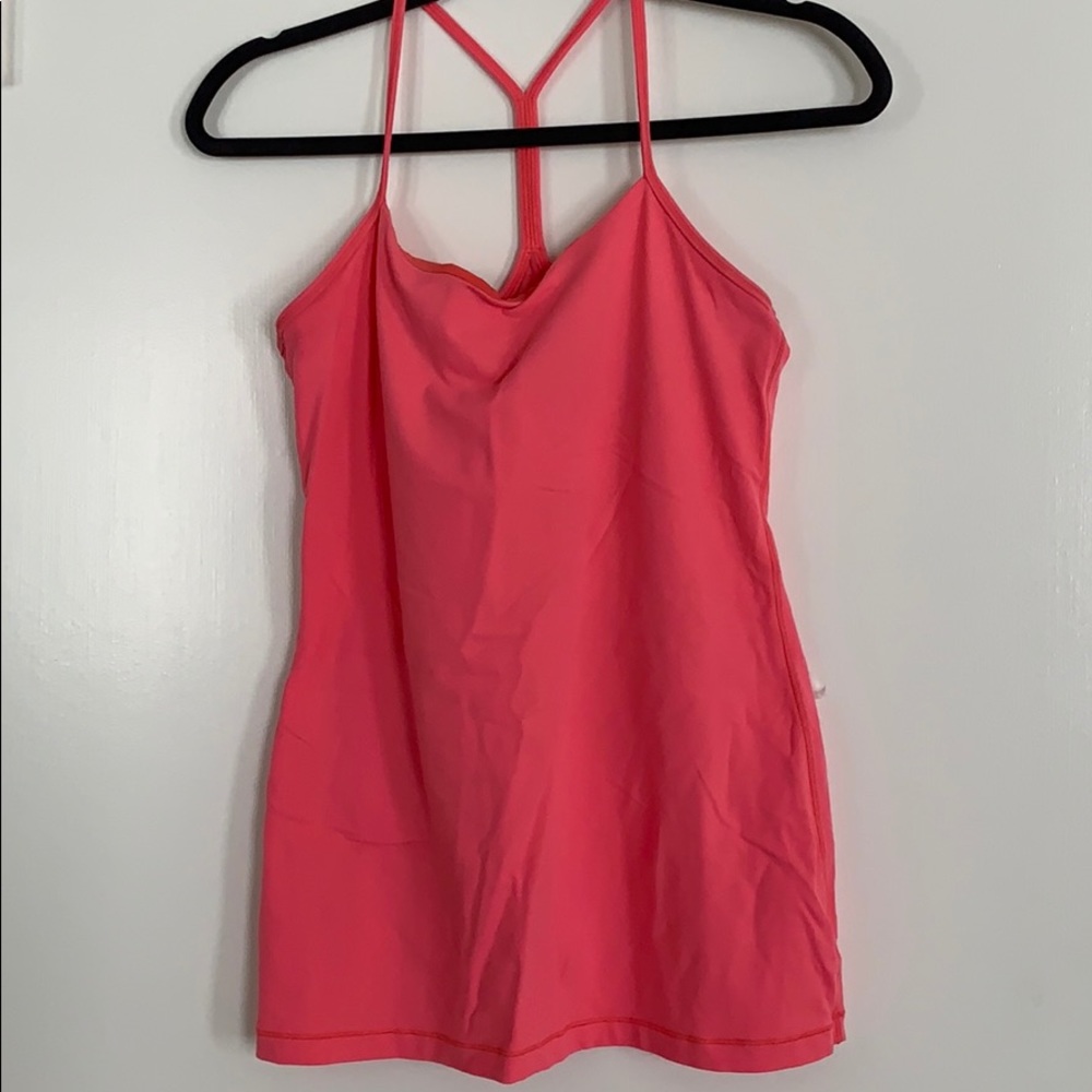 Lululemon pink tank with bra built in with padding